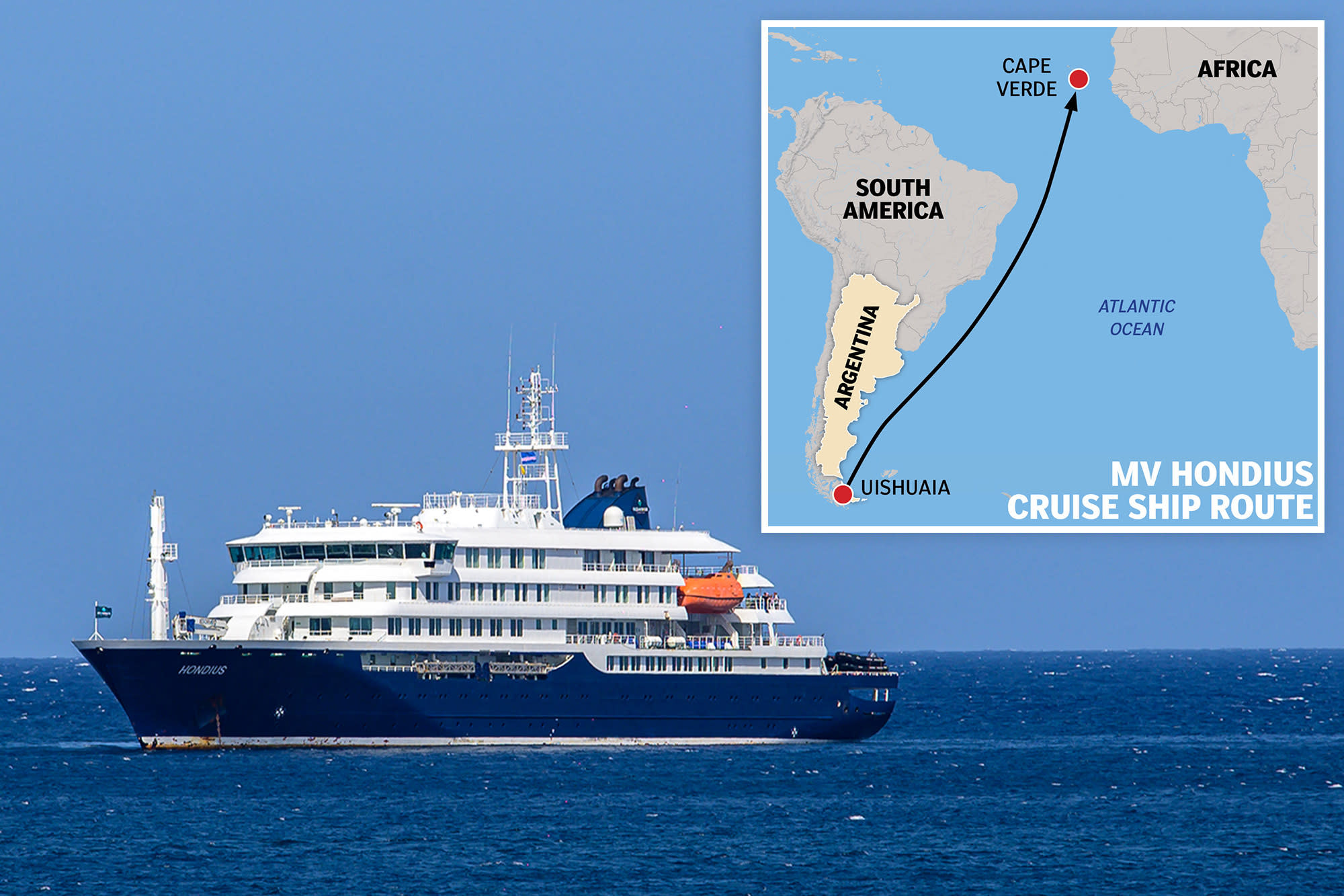 Cape Verde to airlift 3 patients from cruise ship MV Hondius